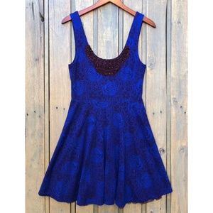 Free People Skater Dress Floral Tulle Stretch
